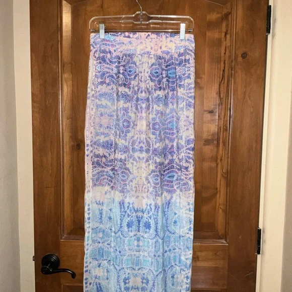 Anthropologie Maeve Waimea Paisley Colorful 100% Silk Maxi Skirt Size XS EUC - Picture 3 of 8